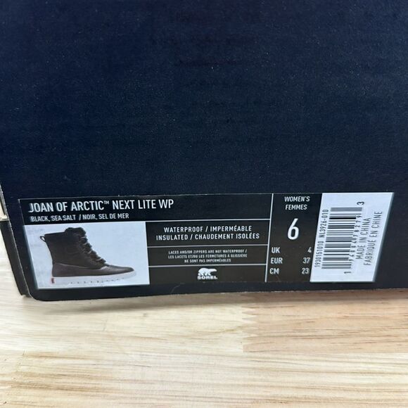 Sorel Joan of Artic Next Lite WP Boot- Black/Sea Salt- Size 6- NIB - Picture 9 of 9